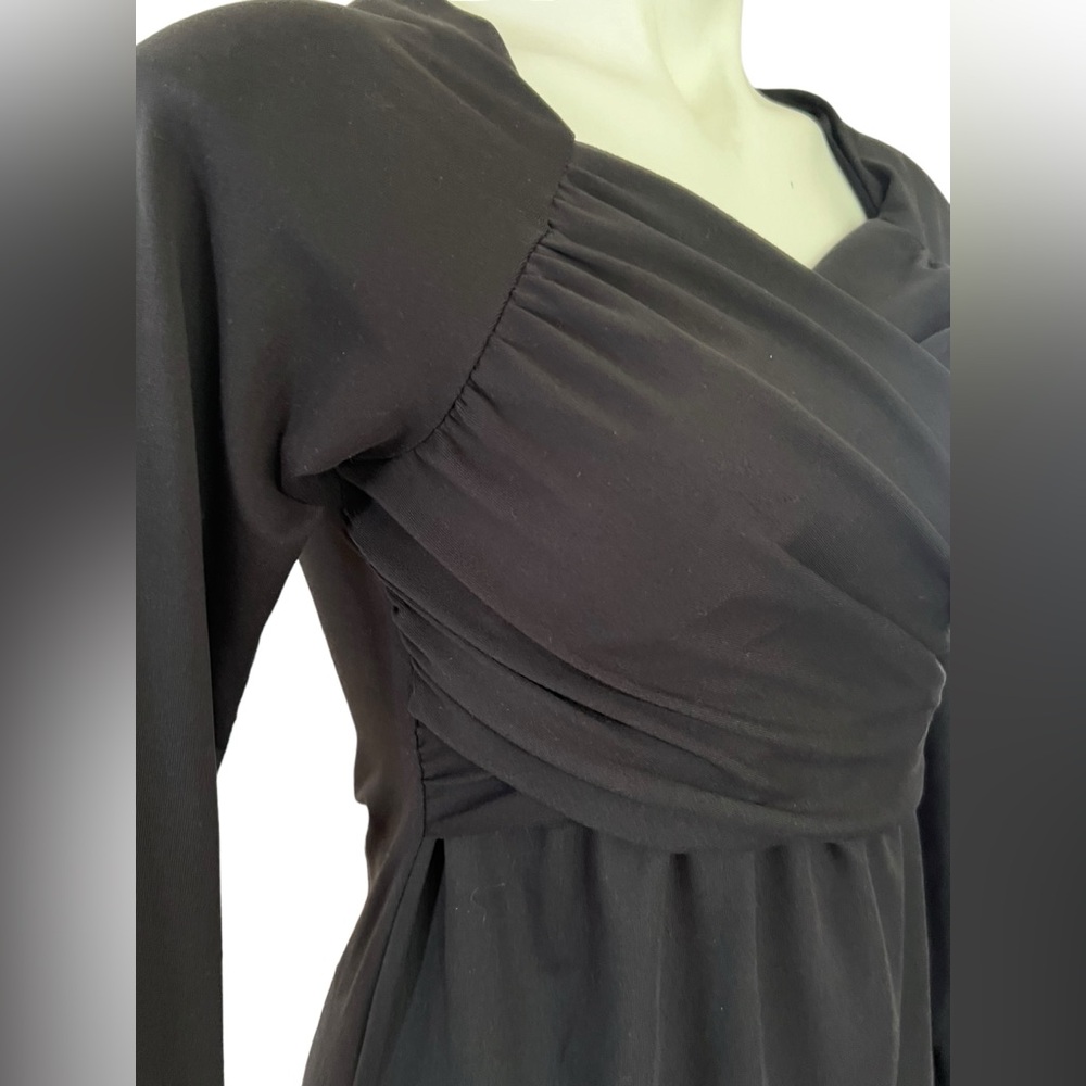 Prana Tally Women Long Sleeve Dress Black Front Crossover Wrap Size Medium - Picture 11 of 12